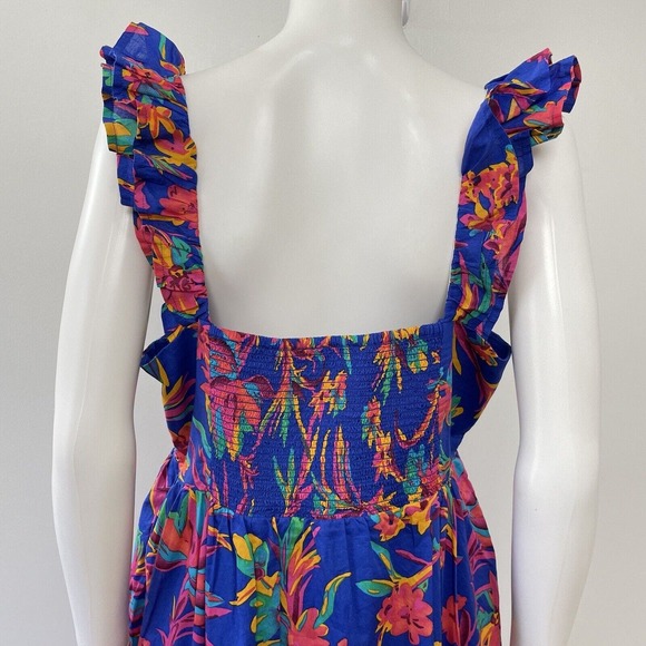 J. Crew Size 16 Dress Square Neck Floral Ruffle Sleeveless Midi Tiered NWT New - Picture 8 of 12